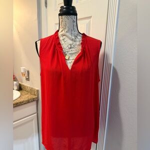 Rose & Olive Red Ruffled V-Neck Sleeveless Camisole
